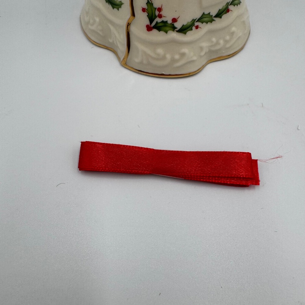 Lenox Angel Bell Ornament Ivory Holly Berry Porcelain Christmas Decor in Box - Picture 3 of 8